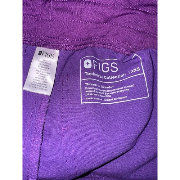Figs Scrub Pants Womens XXS Zamora Jogger Purple Pant Medical - Picture 3 of 3